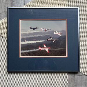 Planes Snowbirds Airshow Photo Poster in Metal Frame 15.5" x 14"